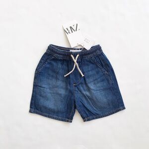Zara NWT light denim pull up shorts 12-18 months